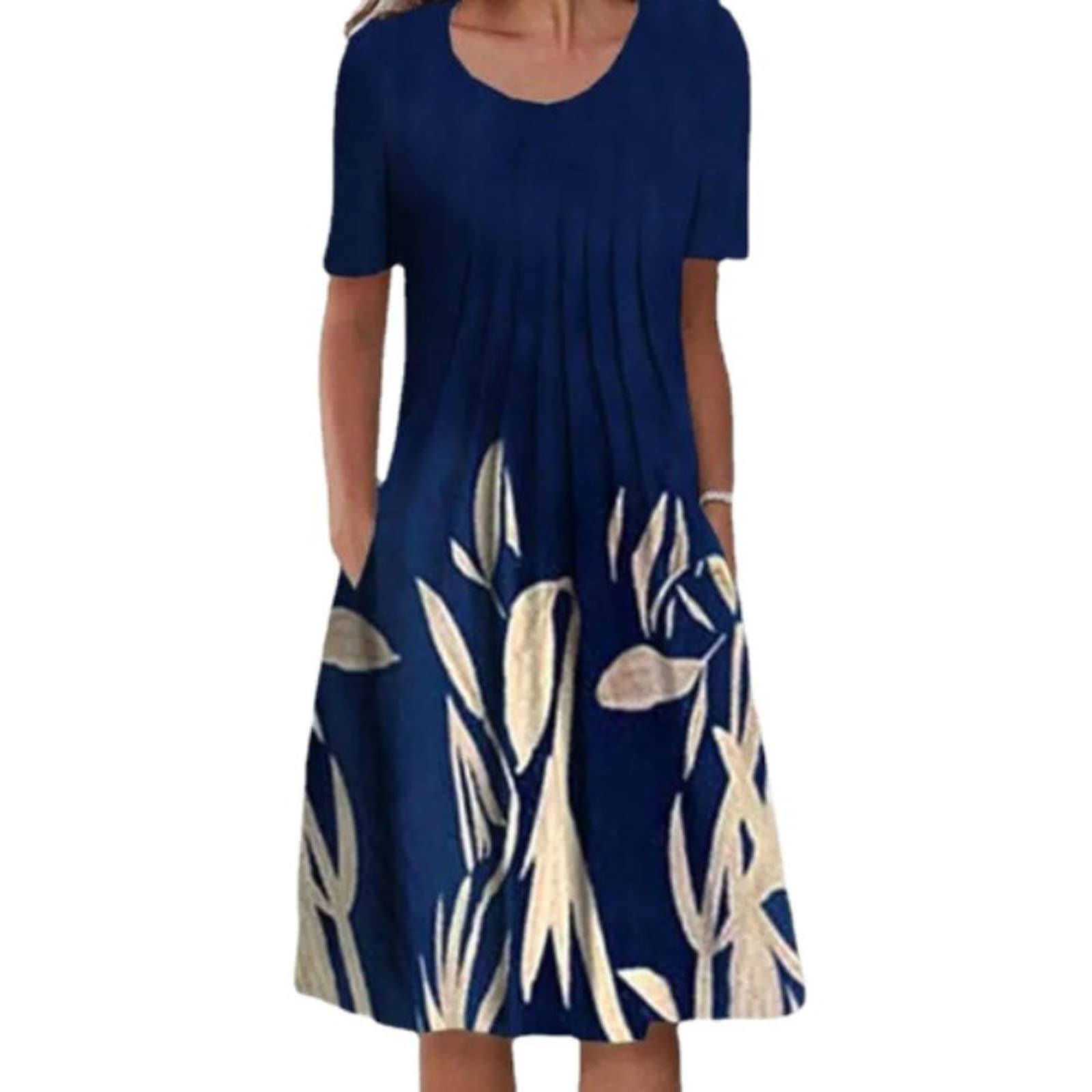 Deuyo Women's Casual Summer Midi Dresses - Elegant Flowy Dress for Mature Ladies | Perfect for Beach Vacations, Garden Parties & Brunch Outings