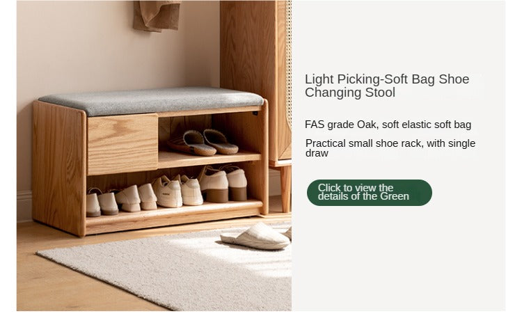 Oak Solid Wood Ultra Thin Flap Door Rattan Shoe Cabinet - Space Saving Entryway Storage Organizer for Hallway, Closet & Mudroom