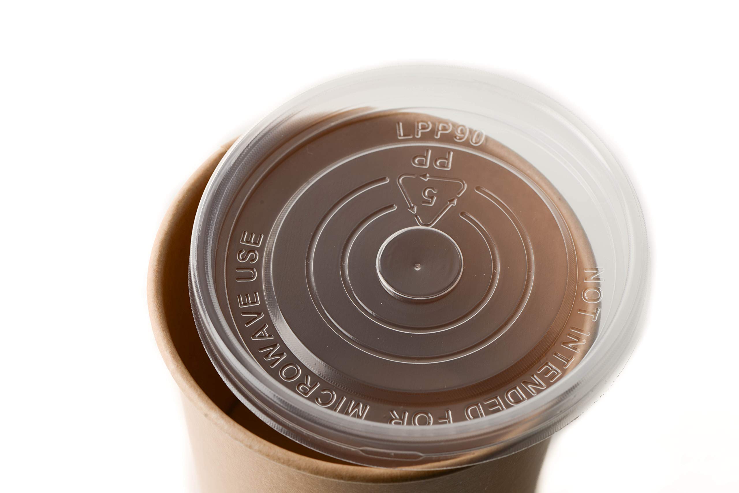 200 Pack 16 oz Disposable Kraft Paper Soup Containers with Lids - Eco-Friendly Microwave Safe Food Storage Containers for Ice Cream, Frozen Yogurt, Takeout & Restaurant Use | BPA-Free Leakproof To-Go Cups for Hot/Cold Foods