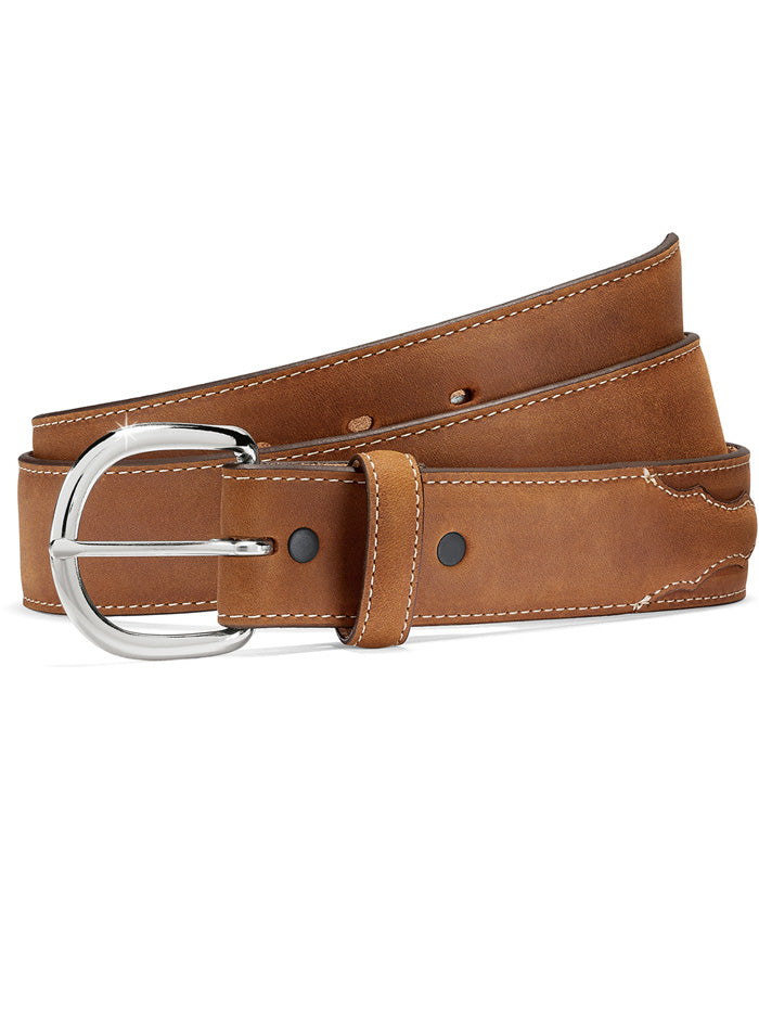 Justin 53709 Classic Western Leather Belt for Men - Genuine Brown Cowhide with Buckle - Perfect for Cowboy Boots, Jeans & Western Fashion Outfits