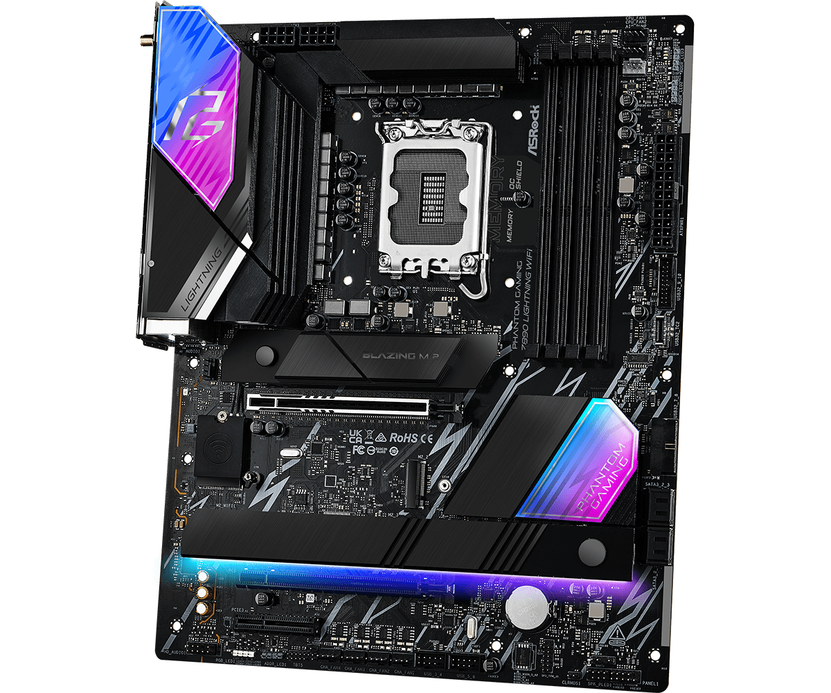 ASRock Z890 Lightning WiFi ATX Motherboard - Intel LGA 1700 Socket, DDR5, PCIe 5.0, Dual M.2, WiFi 6E - Perfect for Gaming PCs, Workstations & High-Performance Computing