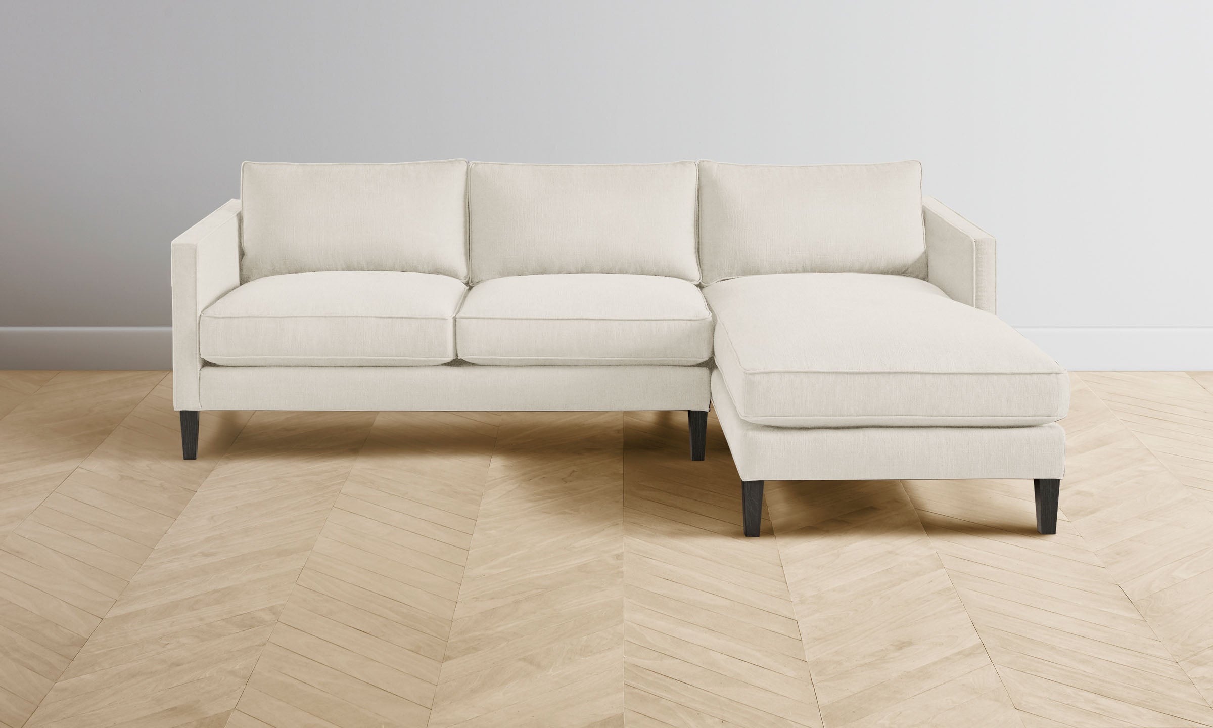 The Crosby Sectional Sofa - Italian Brushed Wool in Vanilla | Luxury Living Room Furniture for Modern Homes