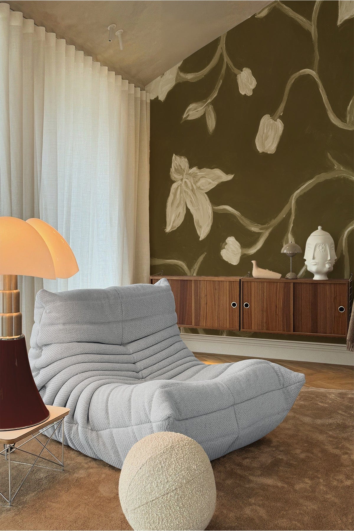 Iris Garden Olive Green - Elegant Home Decor for Living Room, Bedroom & Office | Perfect for Gifts, Weddings & Housewarming