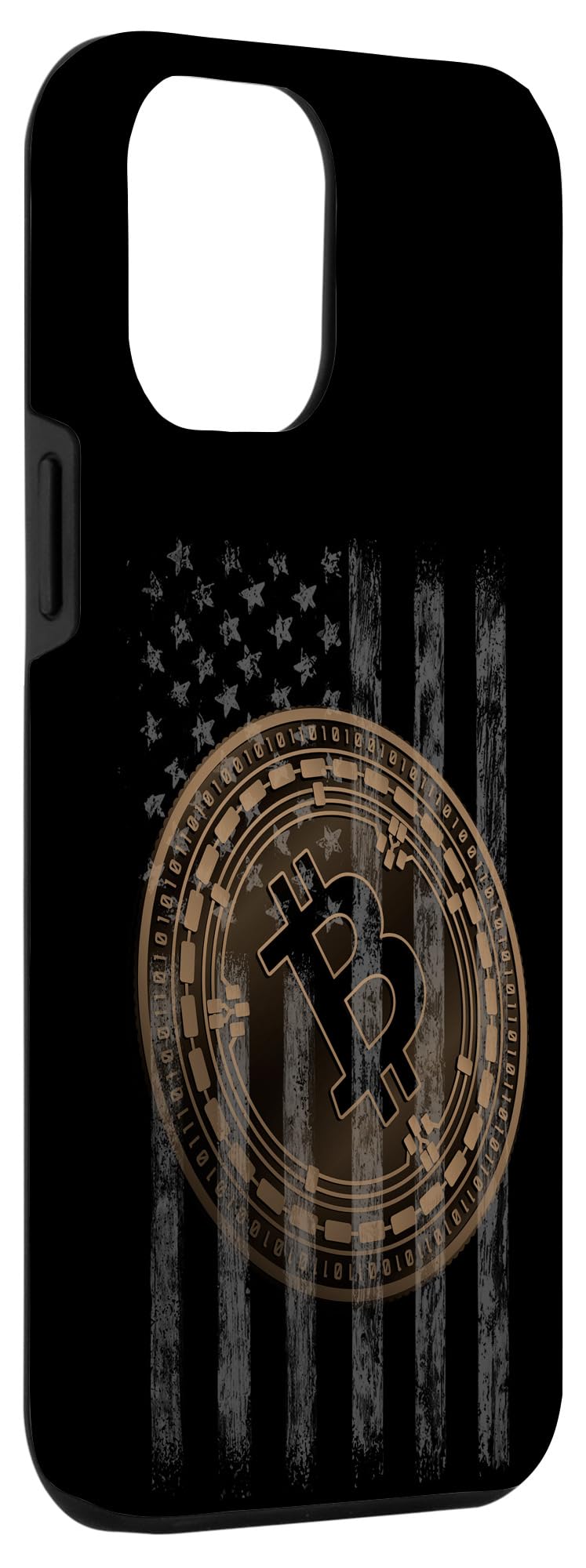 iPhone 12 Pro Max Case with American Flag & Bitcoin Design - HODL BTC Cryptocurrency Protective Cover | Perfect for Crypto Enthusiasts & Patriotic Tech Users