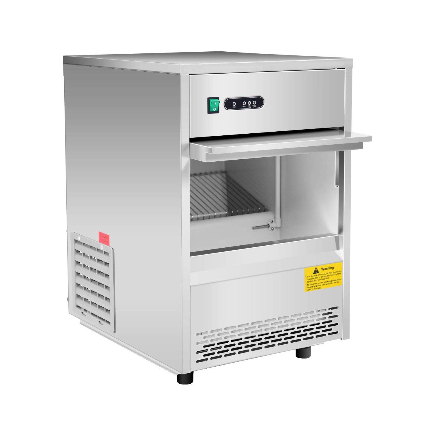 TONPOP Commercial Ice Maker Machine 79LBS/24H, Freestanding Portable Stainless Steel Under Counter Ice Maker for Restaurants, Bars, Cafes - Perfect for Cocktails, Beverages, and Food Display