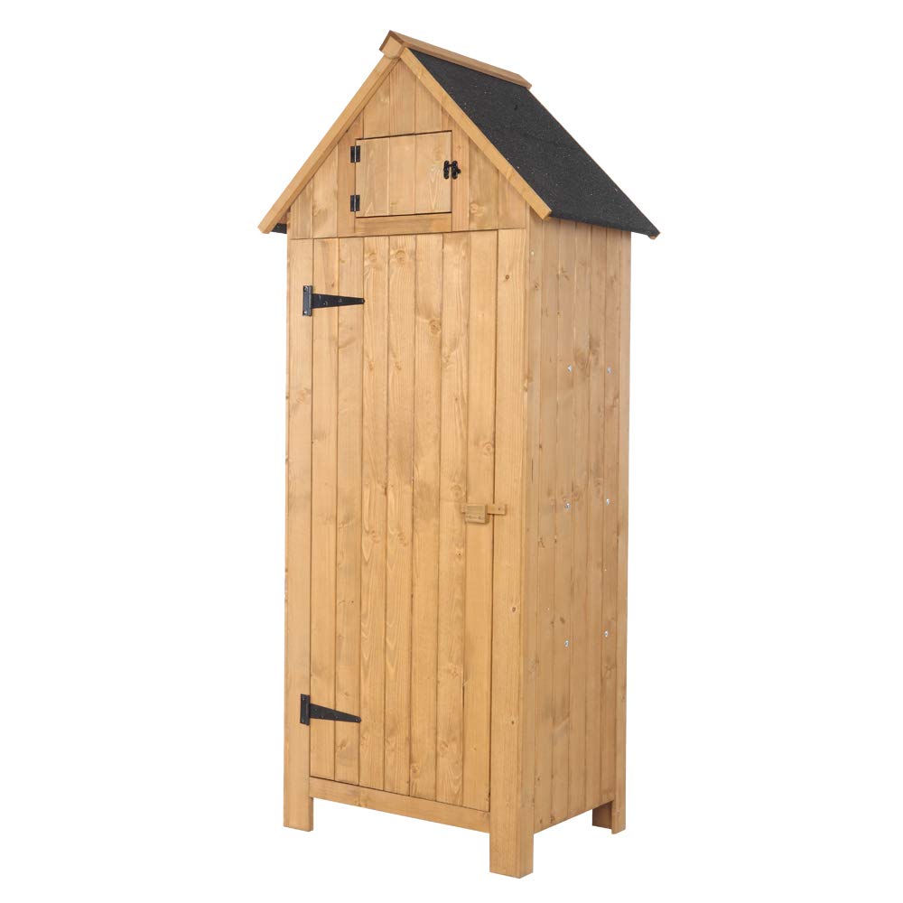 Premium Outdoor Storage Shed Cabinet - Durable Wooden Garden Shed Organizer with Fir Wood Construction | Perfect for Tool Storage, Backyard Organization & Patio Furniture Protection