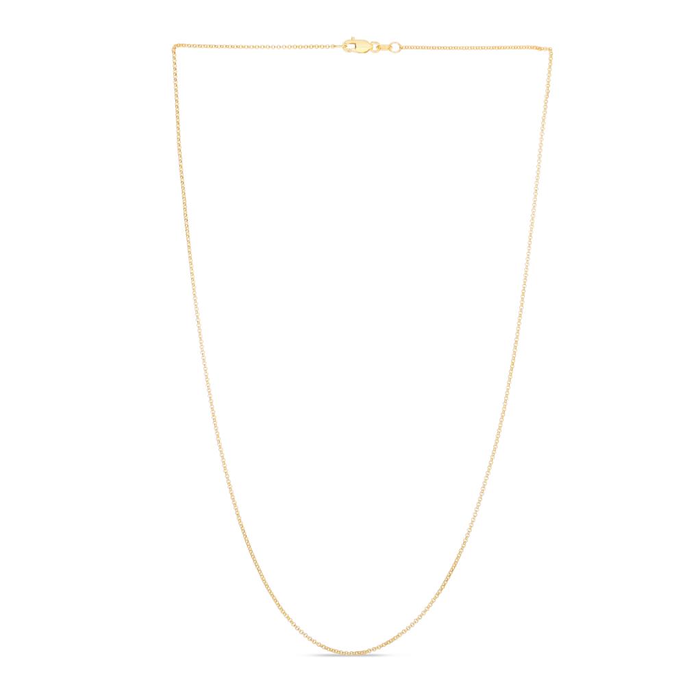 14K Gold 1.1mm Diamond Cut Rolo Chain Necklace for Women - Dainty Layering Jewelry for Everyday Wear & Special Occasions