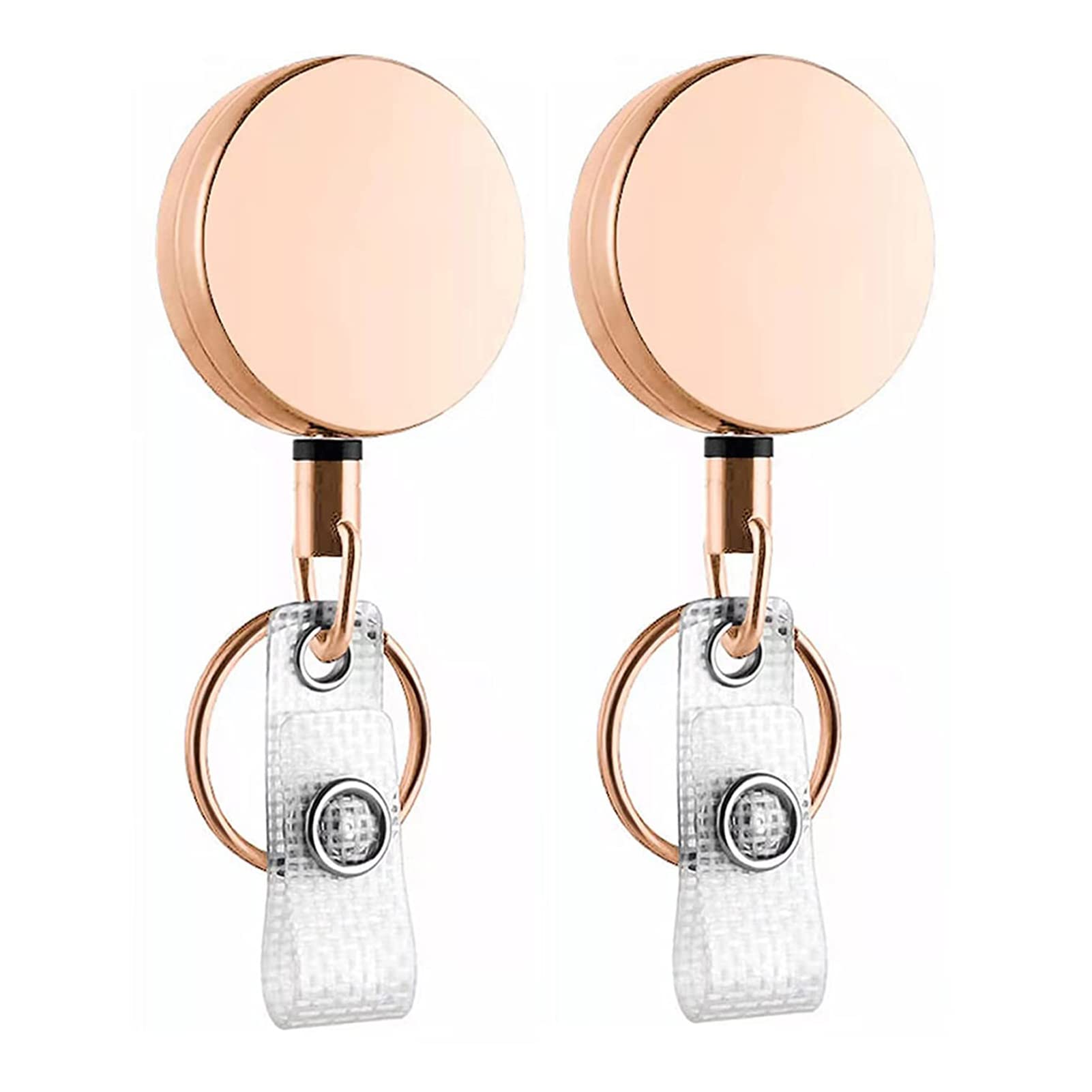 Heavy Duty Retractable Badge Reel with Belt Clip & Key Ring - 21.6