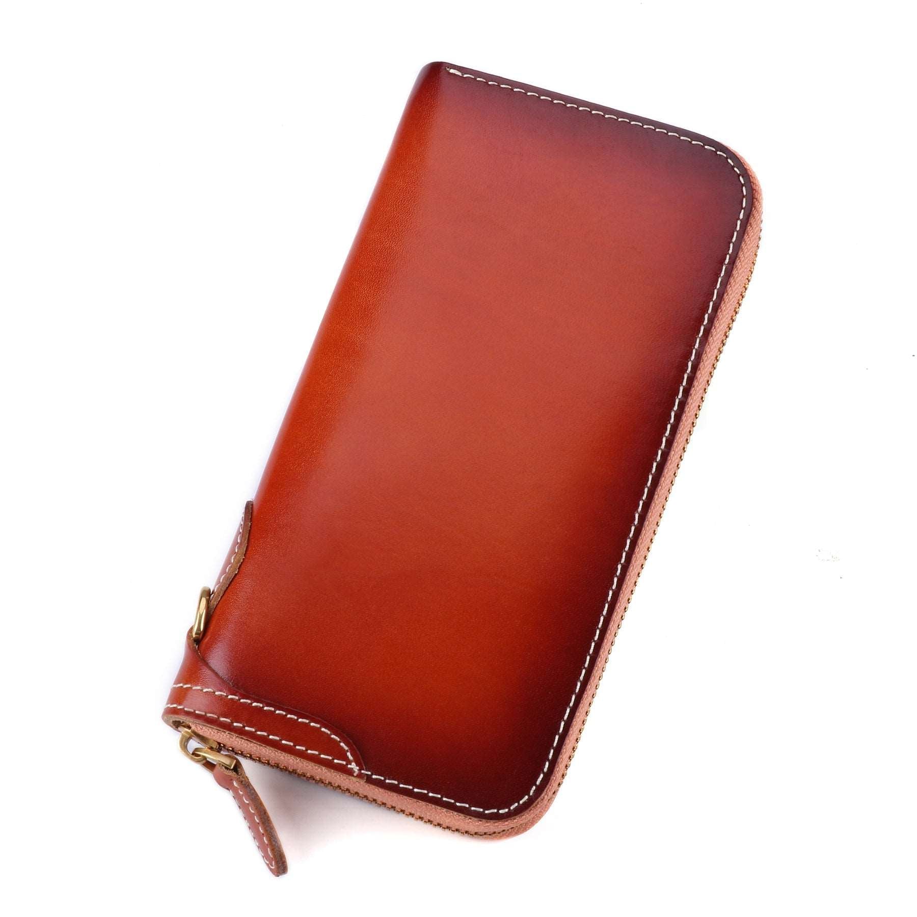 Vintage Leather Zip Wallet for Women - Stylish Retro Design with Multiple Card Slots & RFID Protection - Perfect for Everyday Use, Travel & Gift Giving
