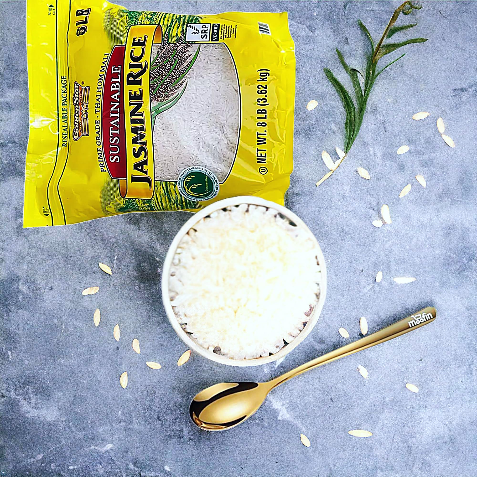 Premium Thai Hom Mali Jasmine Rice - 128oz (8lbs) | Authentic Fragrant Long Grain White Rice | Non-GMO, Sustainably Grown | Perfect for Asian Cuisine, Fried Rice & Rice Bowls | Elegant BETRULIGHT Branded Packaging