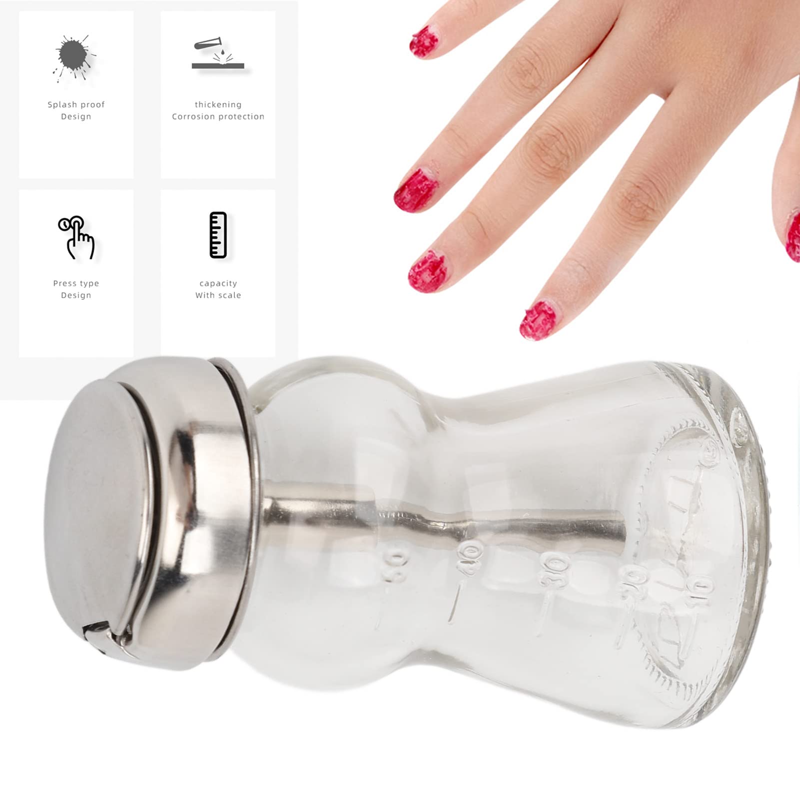 EXCLUZO 60ml Glass Makeup Remover Pump Bottle with Scale - Thickened Press Type Dispenser for Easy Makeup Removal | Perfect for Home, Salon & Travel Use