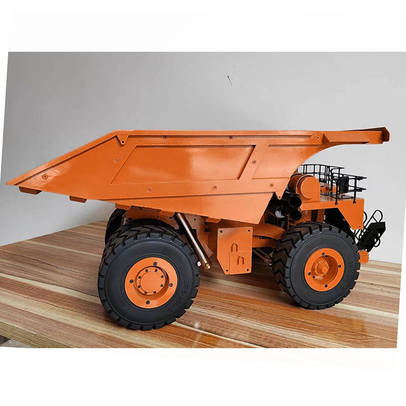 1/20 Scale Metal RC Hydraulic Mining Truck 793D - Remote Control Dump Truck with Servo Motor, I6X Radio, LED Lights & Warning Sound System - Realistic Construction Vehicle Model for Kids & Adults (Outdoor Play, Construction Site Simulation, Collection Display)