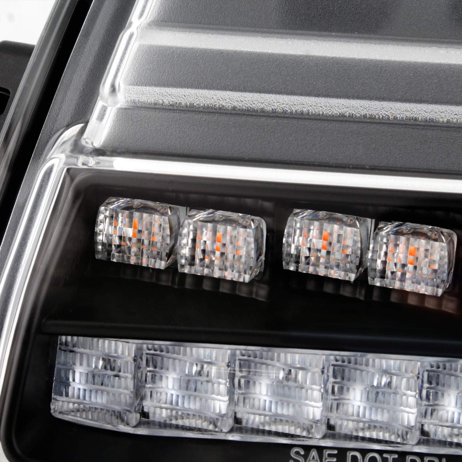 AKKON Full LED Sequential Turn Signal & Parking Lights for 2018-2023 Jeep Wrangler (JL) - Black Bumper Light Pair (Left+Right) | Halogen Replacement | Off-Road & Night Driving Enhancement