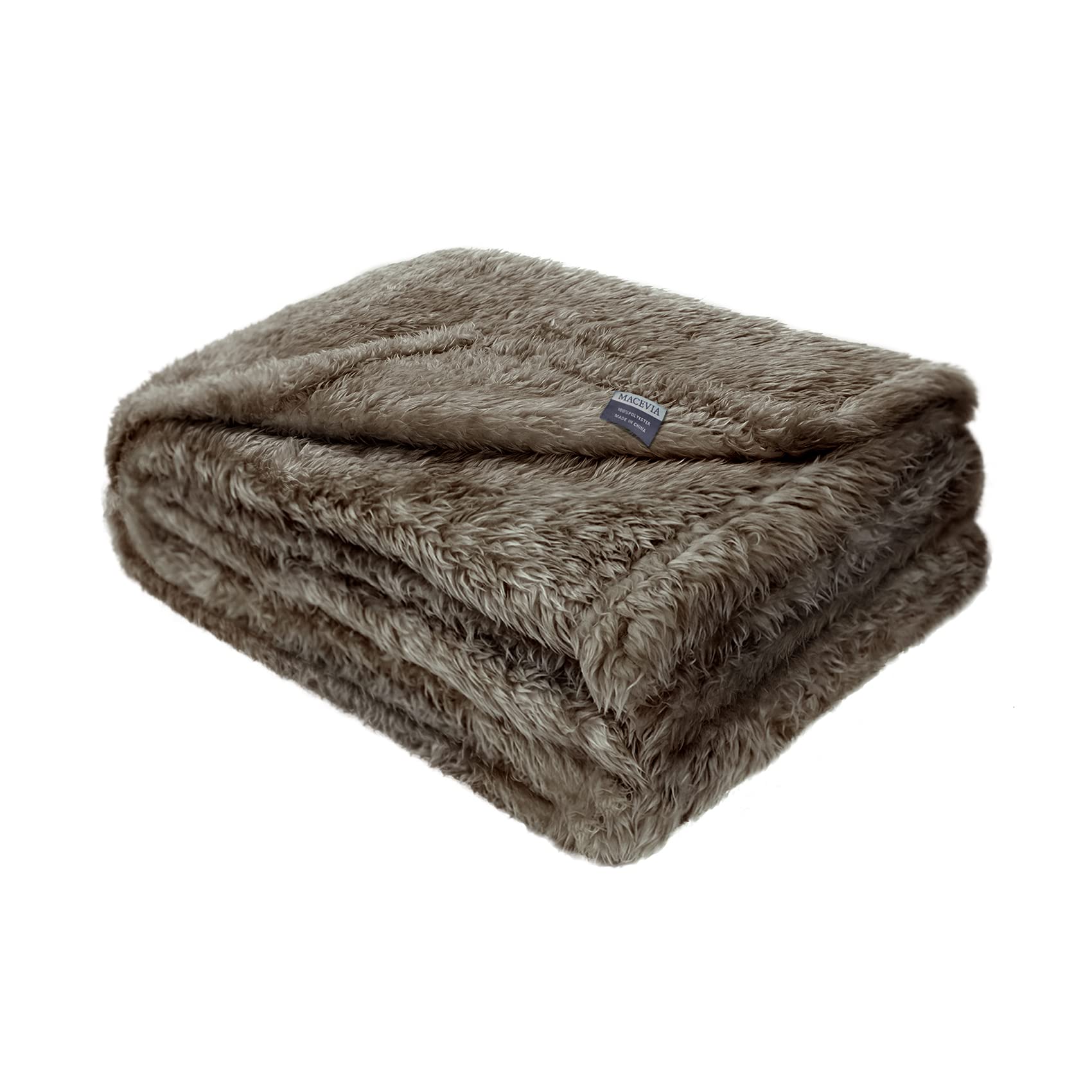 MACEVIA Fluffy Fleece Pet Blanket for Dogs & Cats - Warm Soft Throw for Bed, Couch & Travel