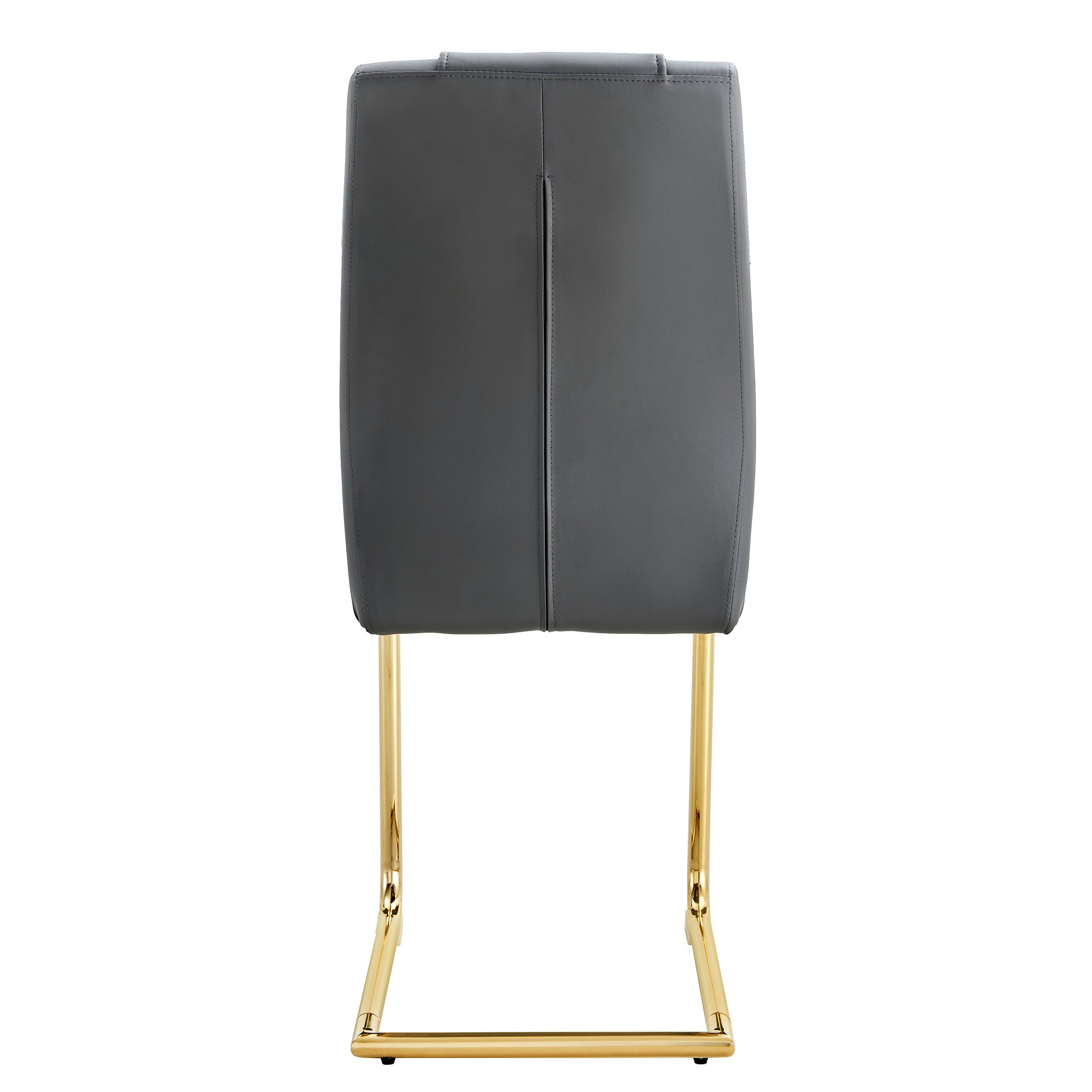 Stylish Faux Leather Cushioned Chairs with Metal Legs - Set of 6 (Gray PU Leather) for Living Room, Kitchen, Bedroom & Dining Room - Perfect for Home Decor & Guest Seating