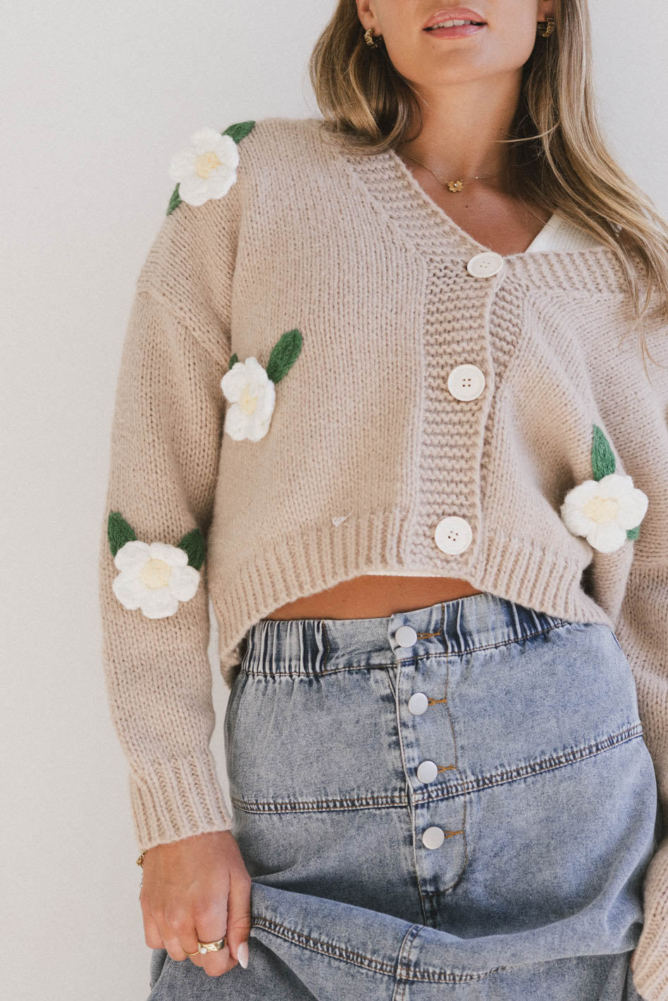 Annai Floral Cardigan for Women - Lightweight Knit Open Front Sweater - Perfect for Spring & Summer - Office, Casual, Date Night Outfits