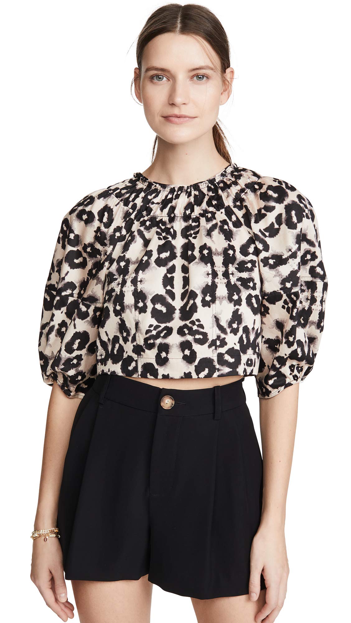 Rebecca Taylor Women's Long Sleeve Kaleidoscope Print Blouse - Elegant Floral Pattern Top for Work, Date Night & Special Occasions