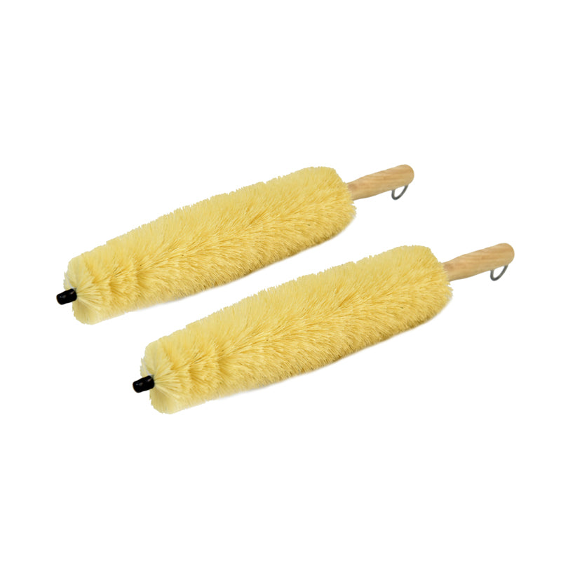 17 Spoke Brush with Protective Tip - 2 Pack for Detailing Cars, Motorcycles & Bikes - Gentle Scratch-Free Cleaning for Wheels, Grills & Tight Spaces
