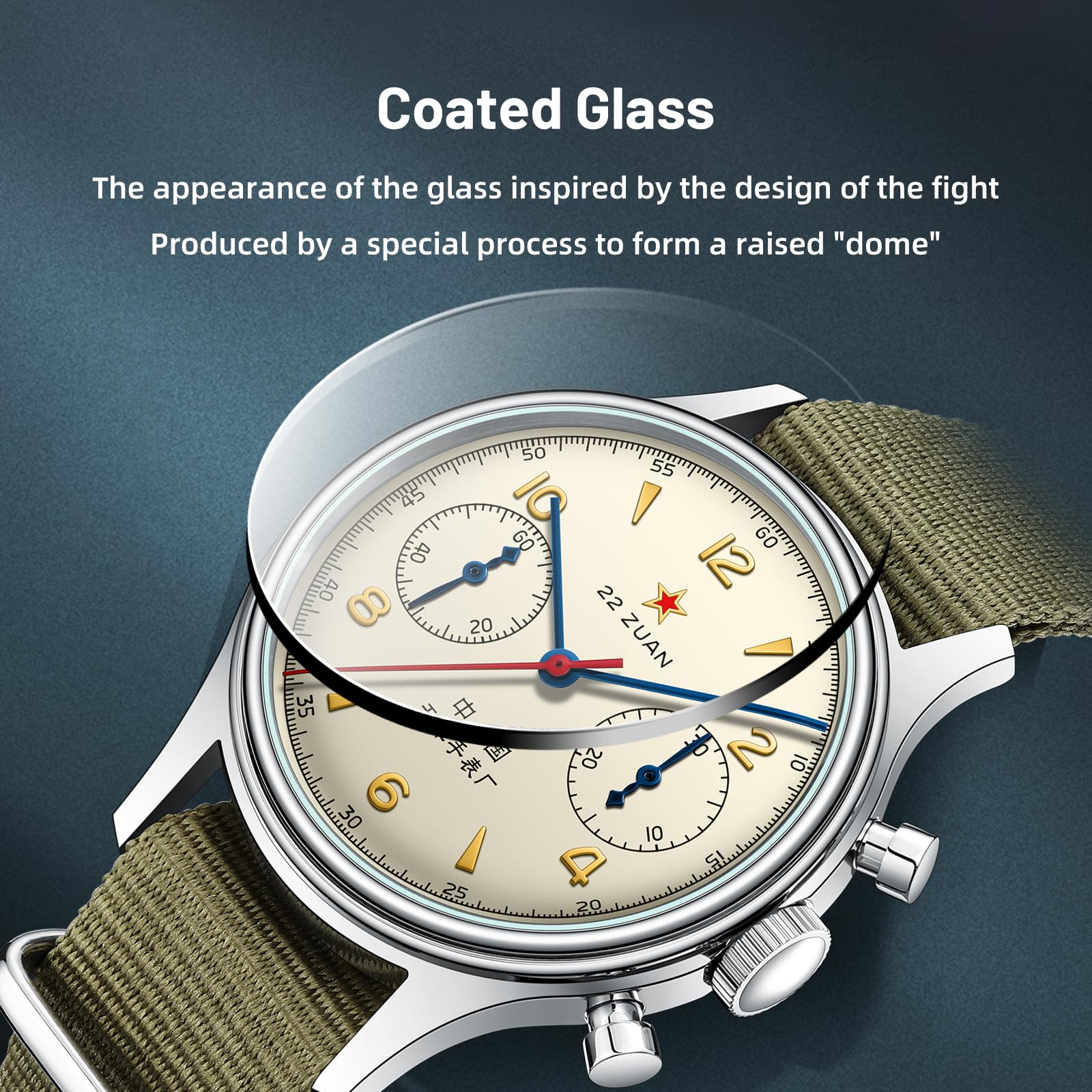 Seagull 1963 Aviation Chronograph Pilot Mechanical Watch for Men - Manual Winding ST1901 Movement, GD 1963 International Edition - Perfect for Aviation Enthusiasts & Watch Collectors