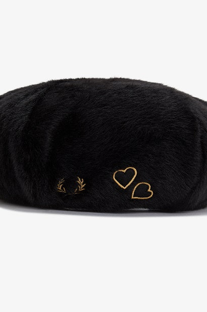 Amy Winehouse Black Velvet Beret Hat - Vintage Style Women's Fashion Beret for Casual Wear, Music Festivals & Retro Outfits