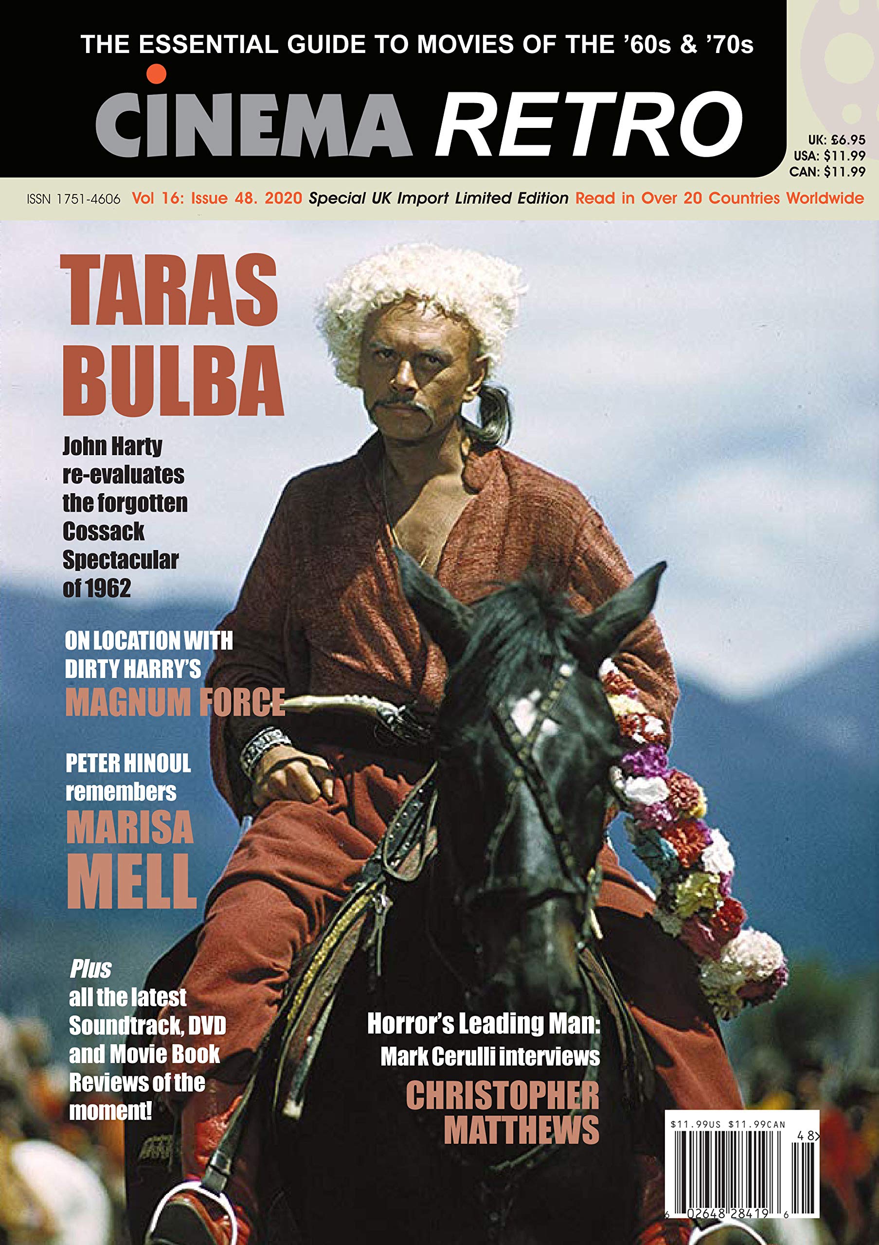 Retro Cinema Magazine Issue #48 - Yul Brynner, Taras Bulba, Elvis Presley, Marisa Mell | Vintage Movie Collectible for Film Buffs & Classic Hollywood Fans - Perfect for Home Theater Decor and Film History Research