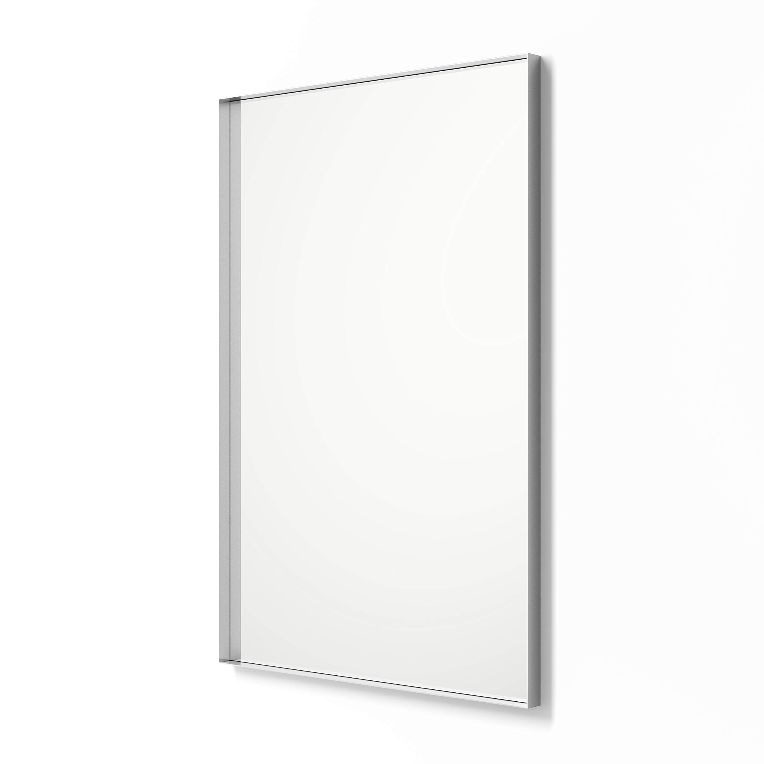 Better Bevel Wall Mirror - Silver Metal Frame Bathroom Vanity Mirror 24x36 Inches - Perfect for Bathroom, Bedroom, and Entryway Décor