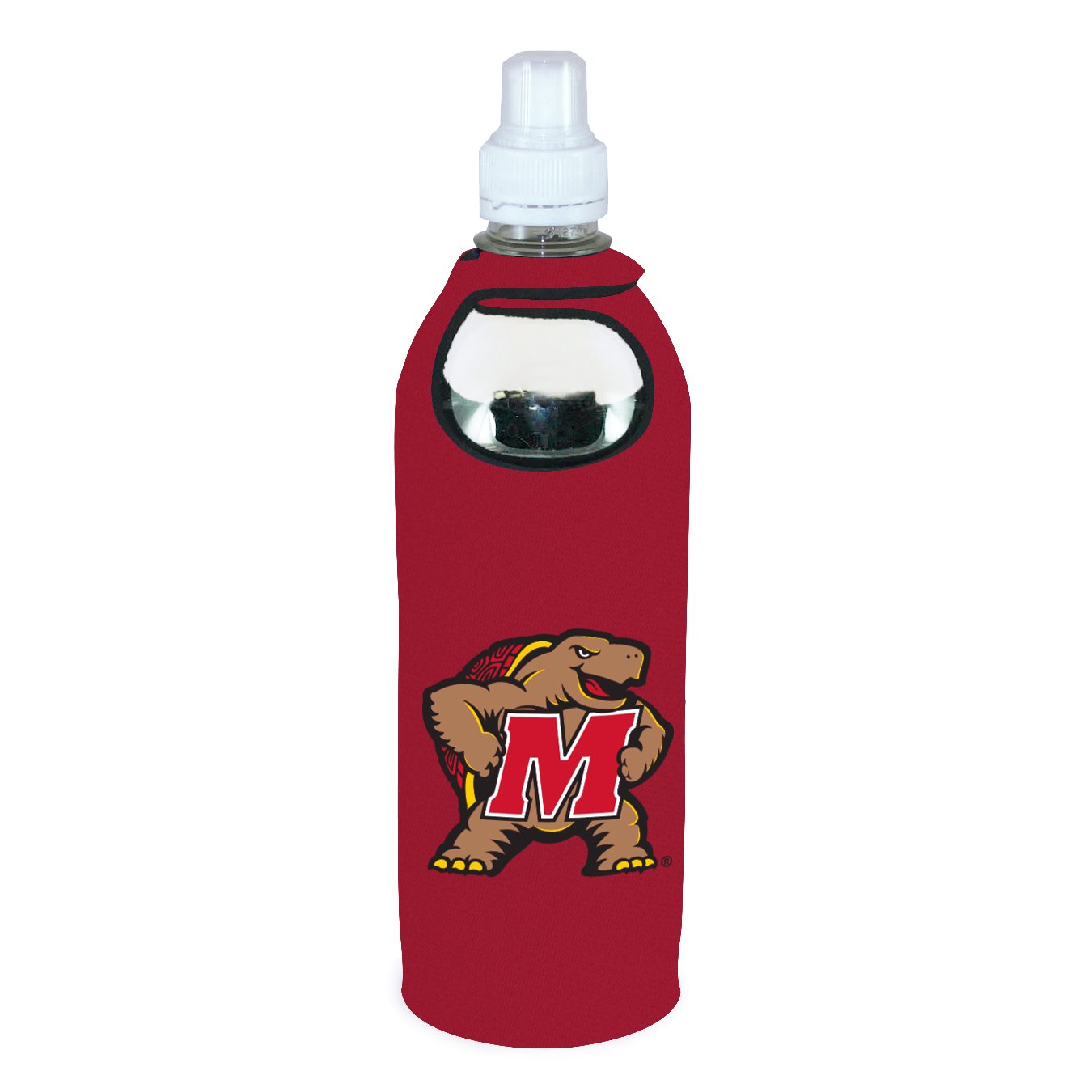 Maryland Terrapins Insulated 1/2 Liter Water Bottle Koozie - University of Maryland College Park Can Cooler with Clip - Perfect for Tailgating, Beach & Outdoor Activities