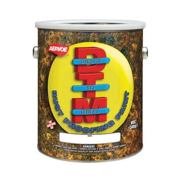 Aervoe 307G 1 Gallon Safety White DTM Rust Proof Enamel Paint - Ideal for Metal Surfaces, Industrial Equipment & Outdoor Furniture Protection