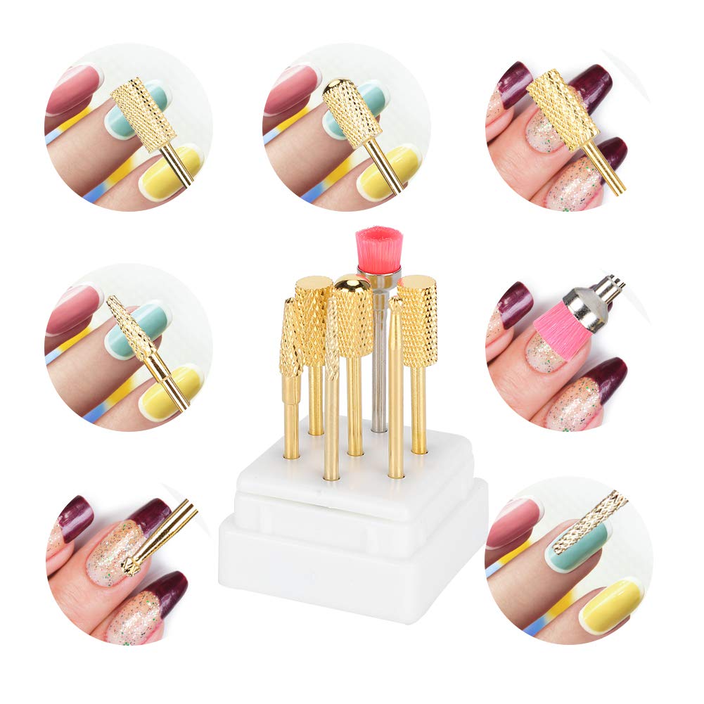 Professional Set of 2 Strong Nail Drill Bits & Grinding Heads for Manicurists - Perfect for Nail Salon, Home Use & DIY Nail Care Enthusiasts