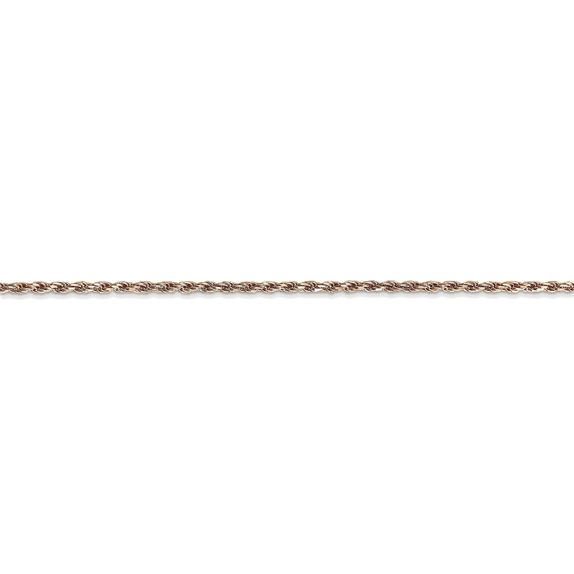 Bonyak 14K Rose Gold 1.5mm Diamond-Cut Rope Chain Anklet Bracelet for Women - Elegant Ankle Jewelry for Parties, Weddings & Everyday Wear