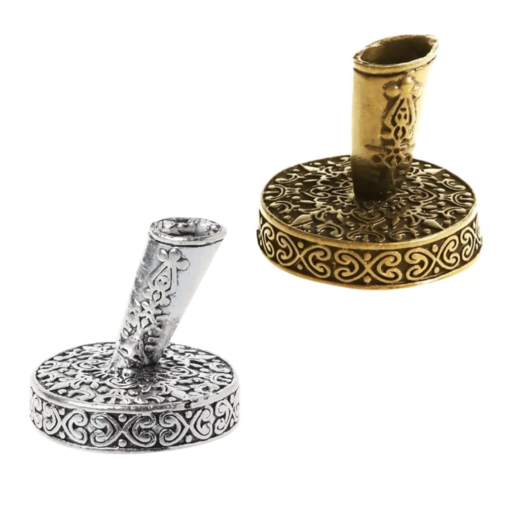 Vintage Metal Quill Pen Stand & Cosmetic Brush Holder - 2 Pack Wedding Table Decor, Calligraphy Stationery Rack, Office Desk Organizer for Signature Pens, Writing Accessories & Makeup Brushes - Perfect for Weddings, Home Office & Vanity Decor