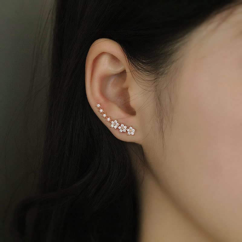 Luxury 925 Sterling Silver Gold Plated Star Stud Earrings for Women - Crystal Zircon Stone Bridal Jewelry, Wedding & Party Accessories | Perfect for Anniversary Gifts, Date Nights and Special Occasions