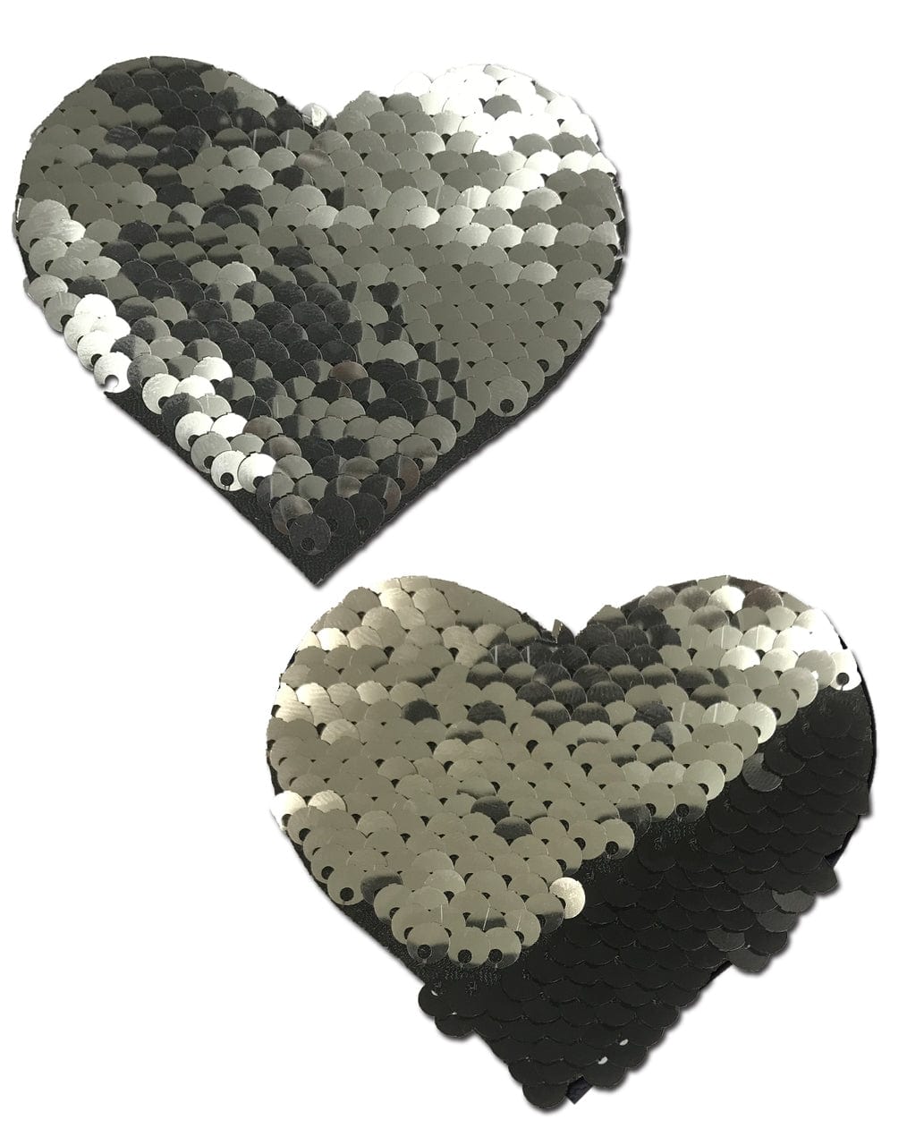 PASTEASE Color Changing Sequin Hearts - Silver & Black | Fun Party Decor, DIY Crafts, Gift Wrapping & Home Decoration