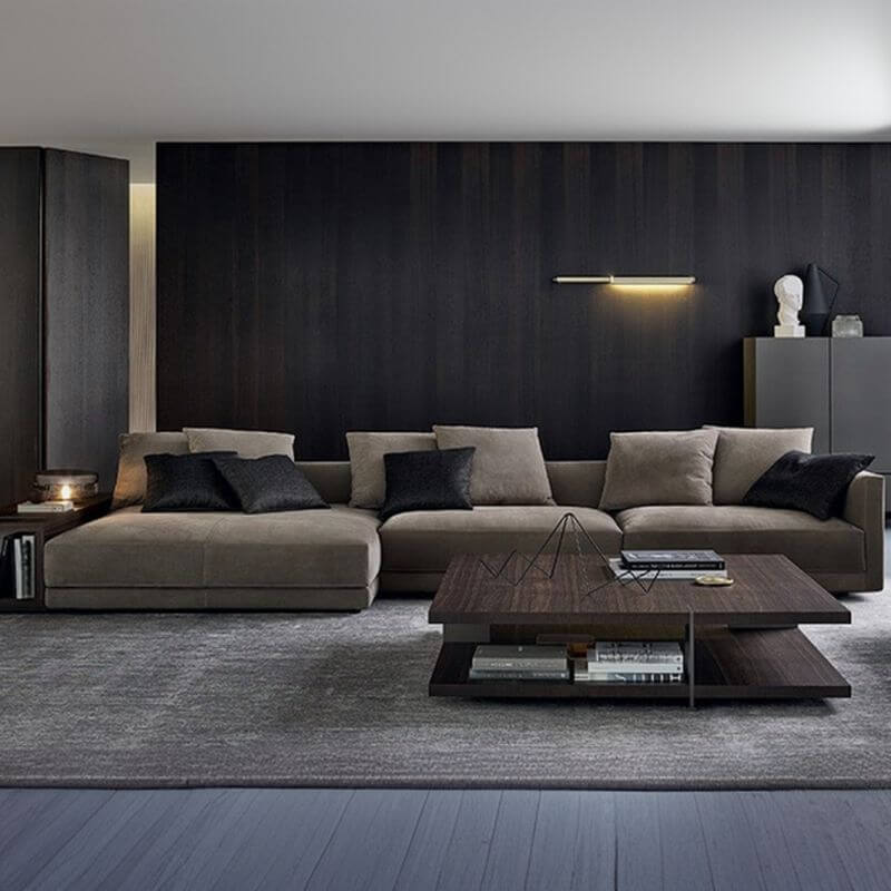 L-Shaped Left Facing Tufted Corner Sectional Sofa with Straight Design - Perfect for Living Room, Lounge & Home Theater Seating