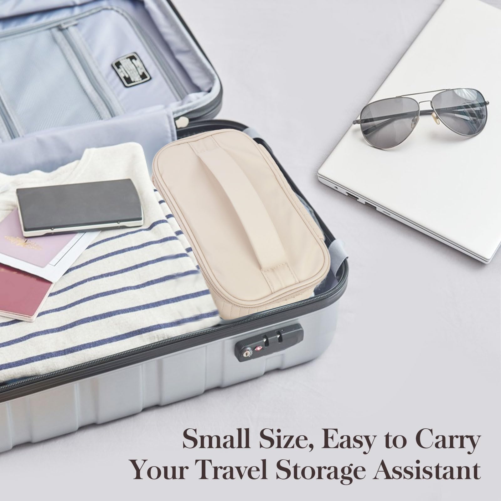 Large Capacity Travel Makeup Bag - PU Leather Cosmetic Organizer & Toiletry Storage Pouch for Women | Perfect for Airplane Carry-On, Gym Essentials, and Weekend Getaways
