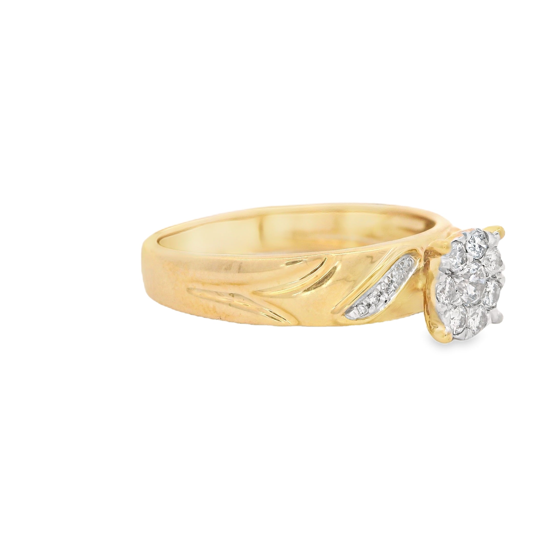14K Gold Trio Set Round Diamond Rings for Women - Elegant Stackable Wedding Bands, Anniversary & Engagement Jewelry Gift - Perfect for Everyday Wear, Special Occasions & Bridal Stacking