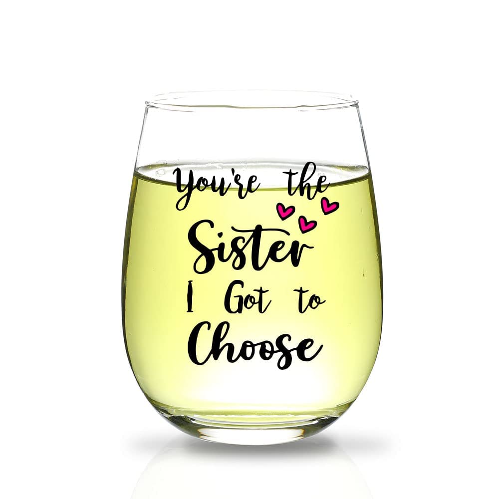 Personalized Wine Glass Gift for Sister - Thoughtful Sister-in-Law Present for Birthday, Christmas, Mother's Day & Valentine's Day - Perfect for Celebrations, Toasts & Special Moments