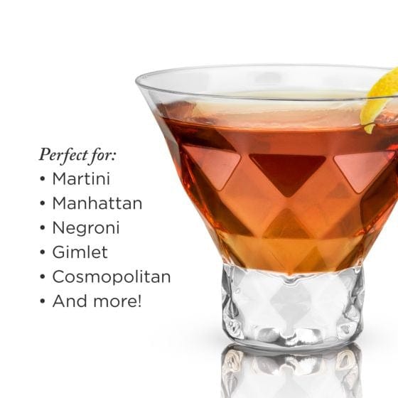 Viski Premium Gem Crystal Martini Glasses Set - Elegant Cocktail Glasses for Martini, Cosmopolitan & Margarita - Perfect for Home Bars, Parties & Wedding Receptions