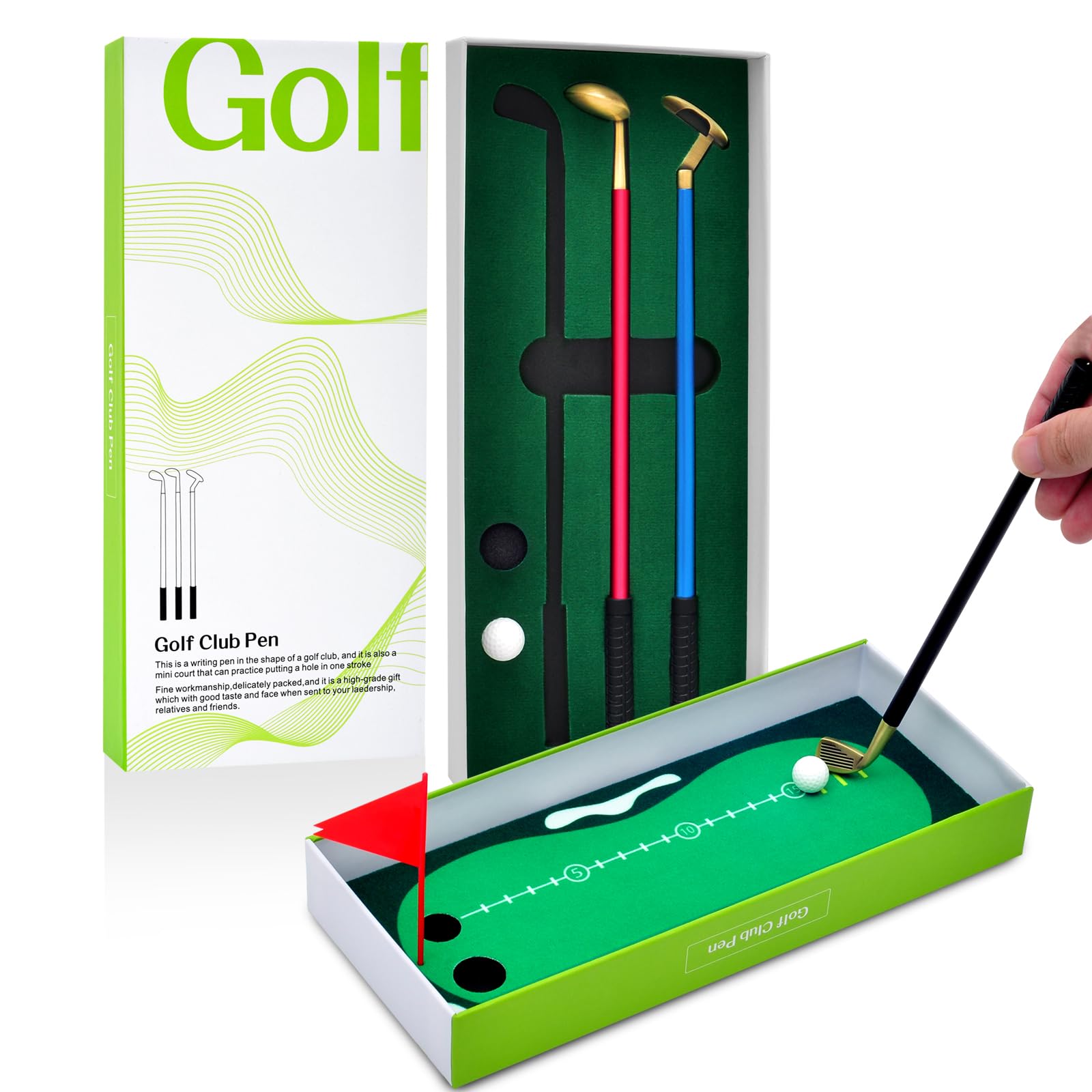 Mini Golf Set for Adults - Indoor Putting Green with Putter & 4 Golf Balls - Fun Office Desk Toy & Unique Gift for Men, Dad, Boss - Perfect for Home, Office, or Party Games
