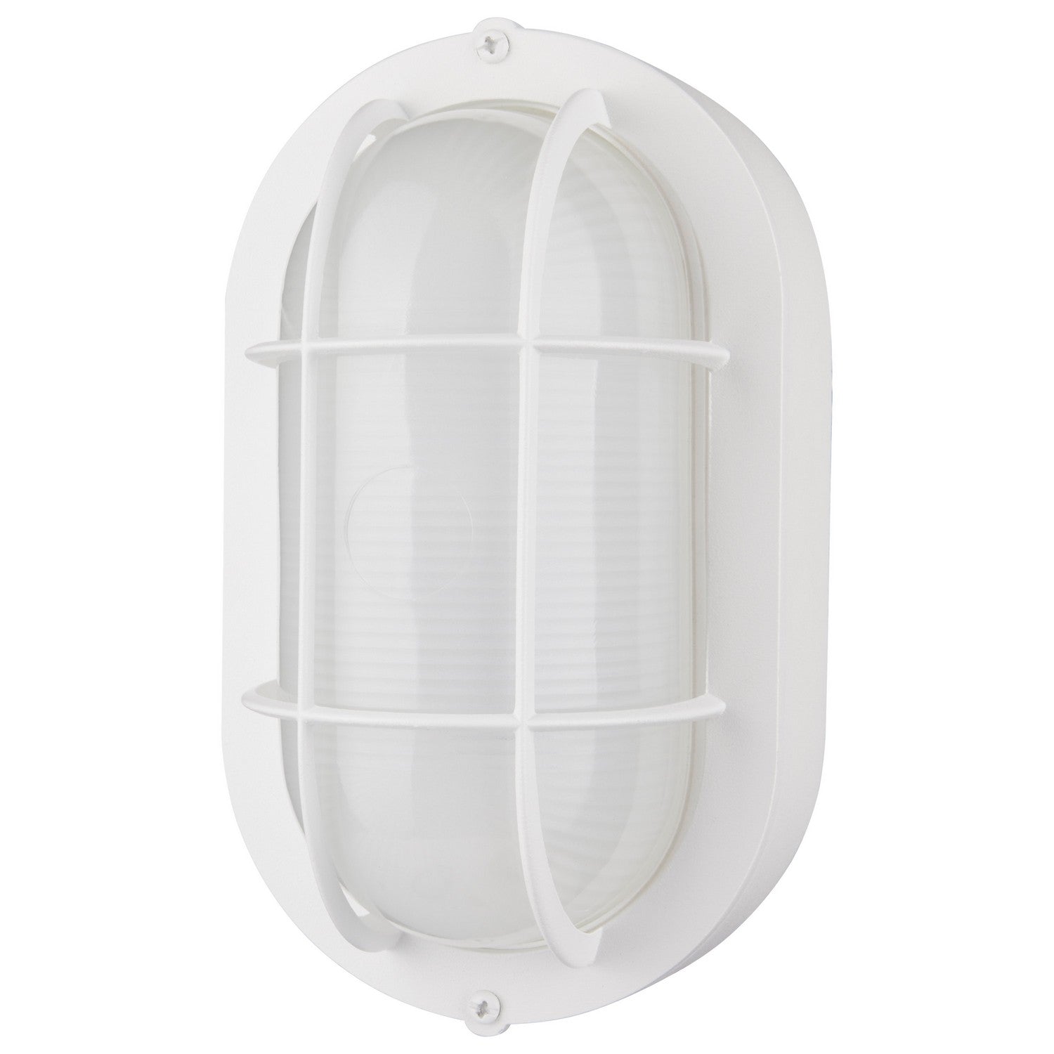 8.5 Inch LED Oval Bulkhead Light with White Glass - Waterproof Marine Deck Light for Boats, Ships, and Outdoor Areas