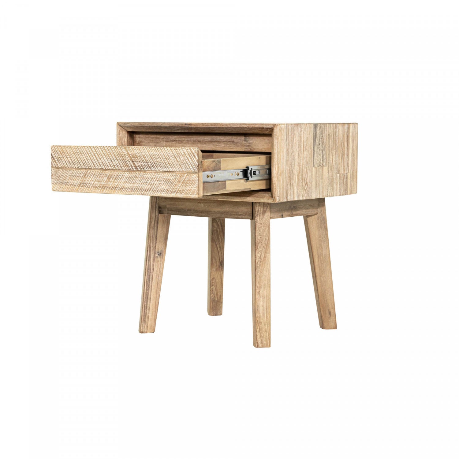 Abenra 1 Drawer Nightstand - Light Driftwood Finish Bedside Table for Bedroom, Compact Storage Side Table with Drawer - Perfect for Small Spaces, Apartments & Guest Rooms