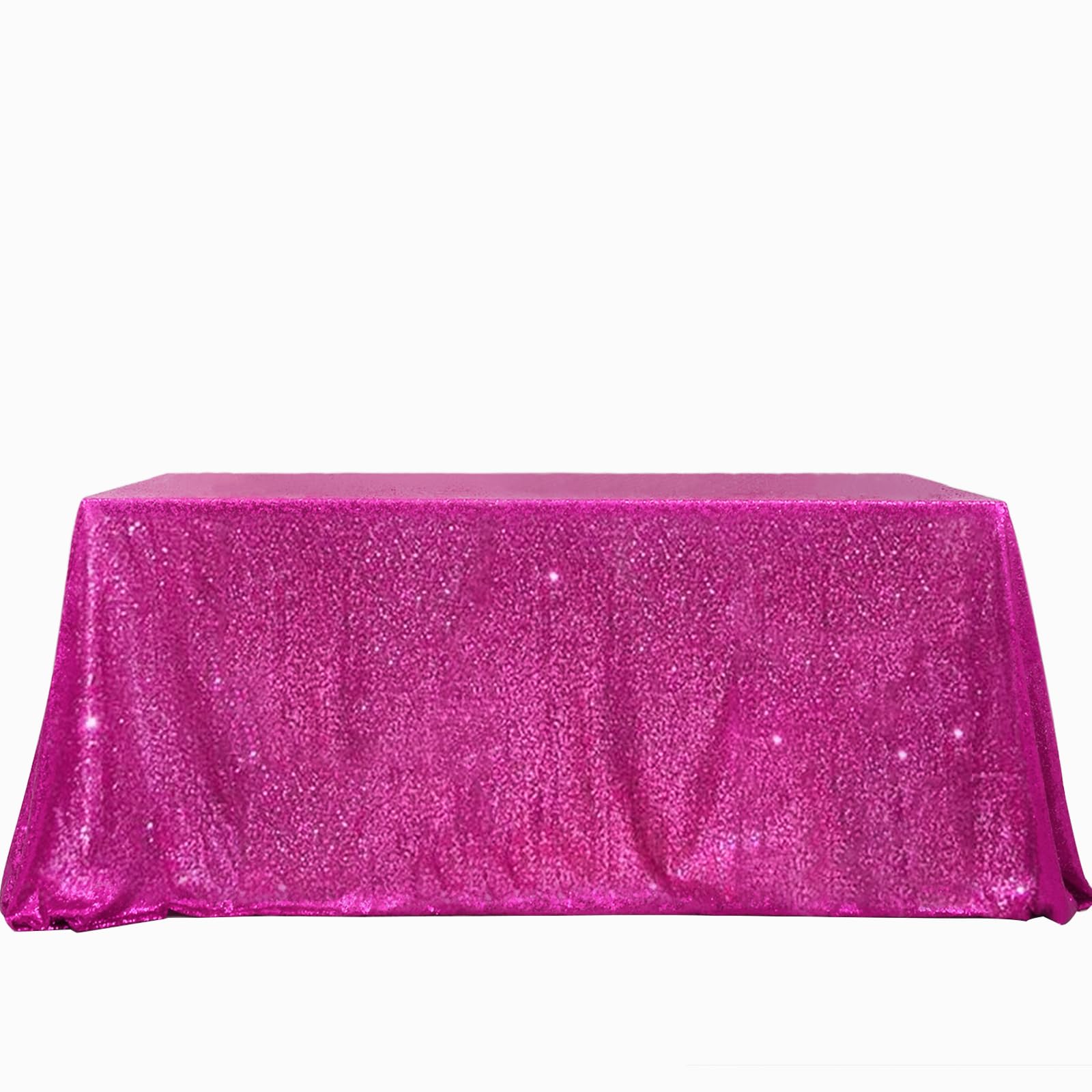 B-COOL 50x50 Inch Fuchsia Sequin Tablecloth - Sparkling Square Glitter Table Cover for Wedding, Party, Birthday, Holiday & Special Events Decor