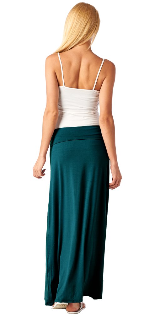 Popana Women's Long Maxi Skirt Cover Up - Casual Fold Over Plus Size Summer Skirt for Beach, Vacation & Boho Outfits | Lightweight Flowy Boho Skirt for Women