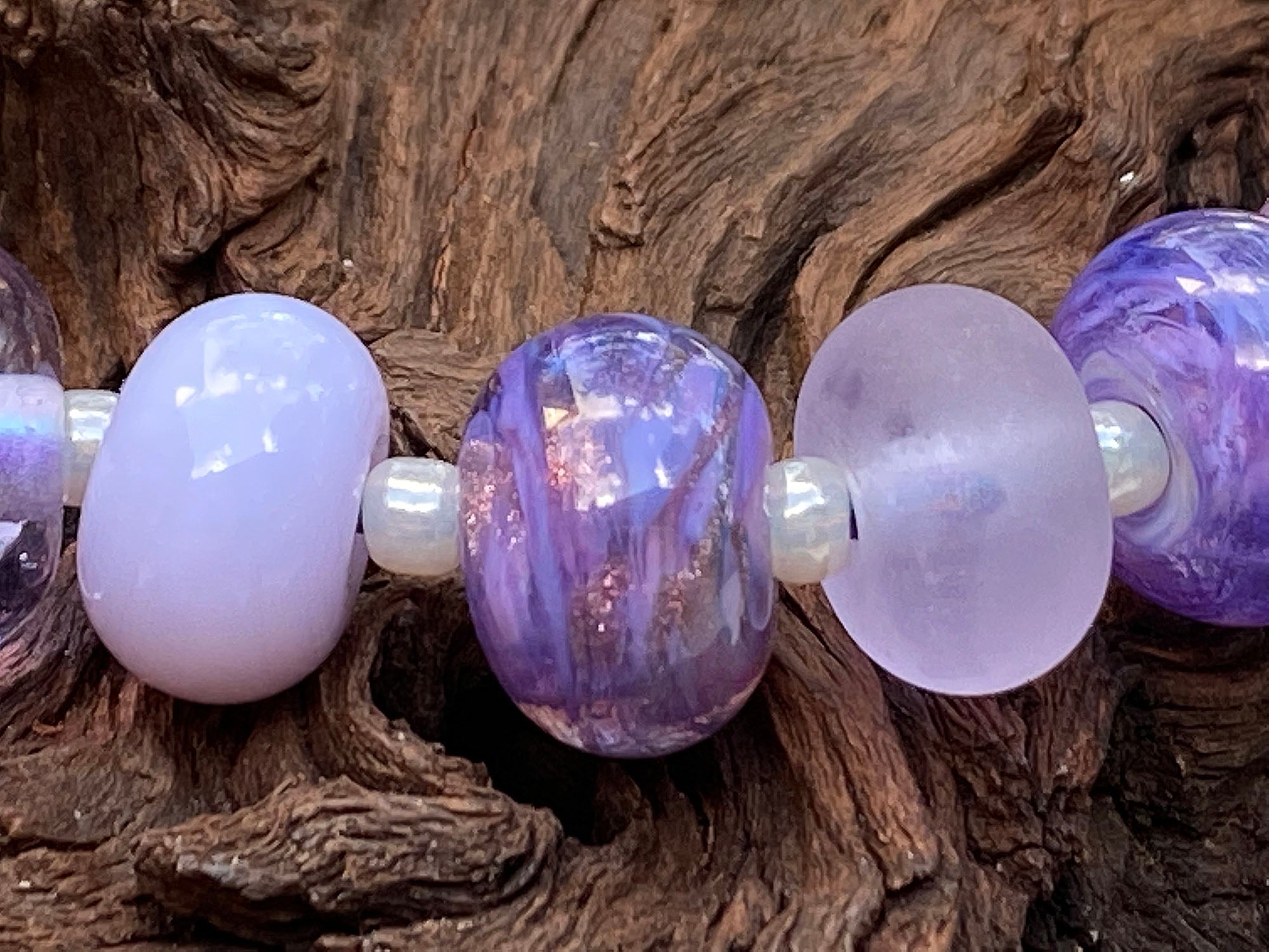 10 Majestic Purple Lampwork Glass Beads Set for Jewelry Making - DIY Bracelets, Necklaces & Craft Projects - SRA Certified