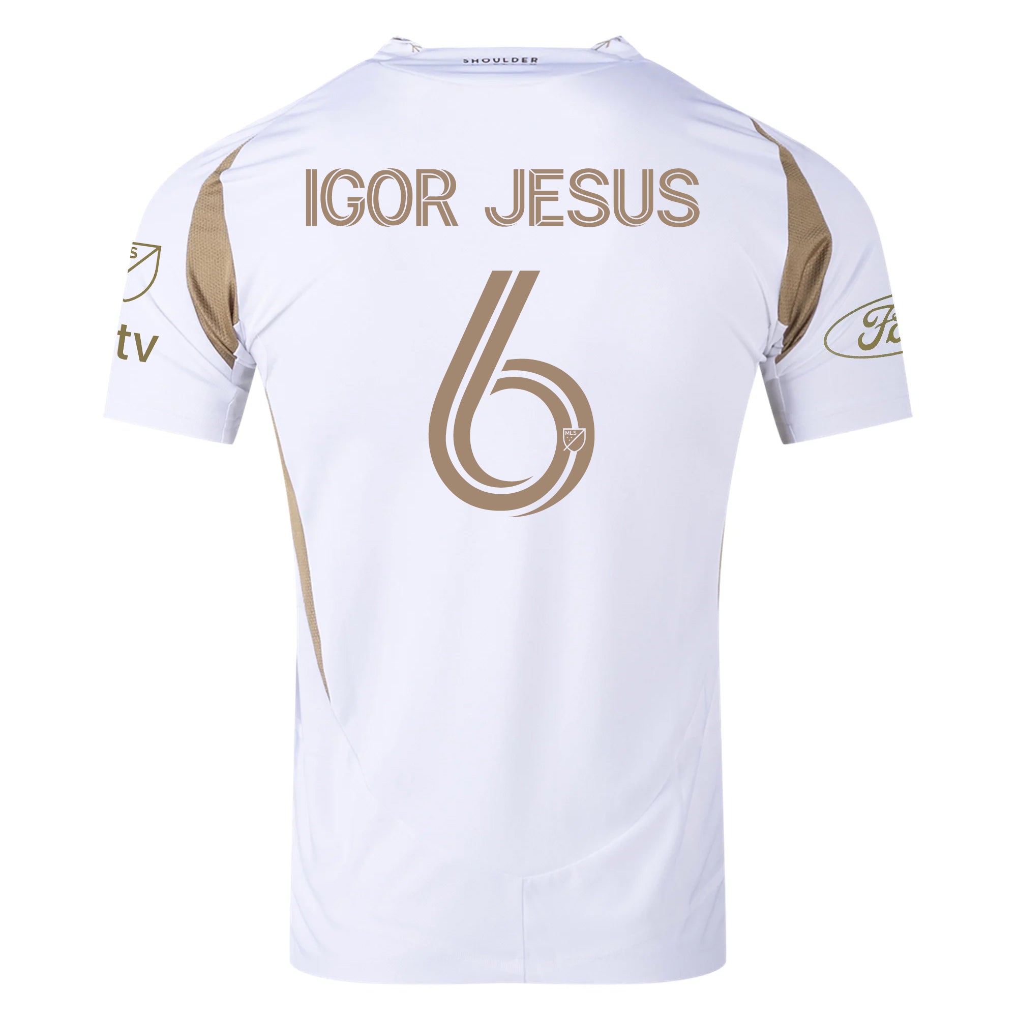 Adidas Igor Jesus LAFC Authentic Away Jersey 25/26 - White/Gold with MLS, Apple & Ford Logos | Official Soccer Jersey for Fans & Players | Perfect for Games, Training & Collecting