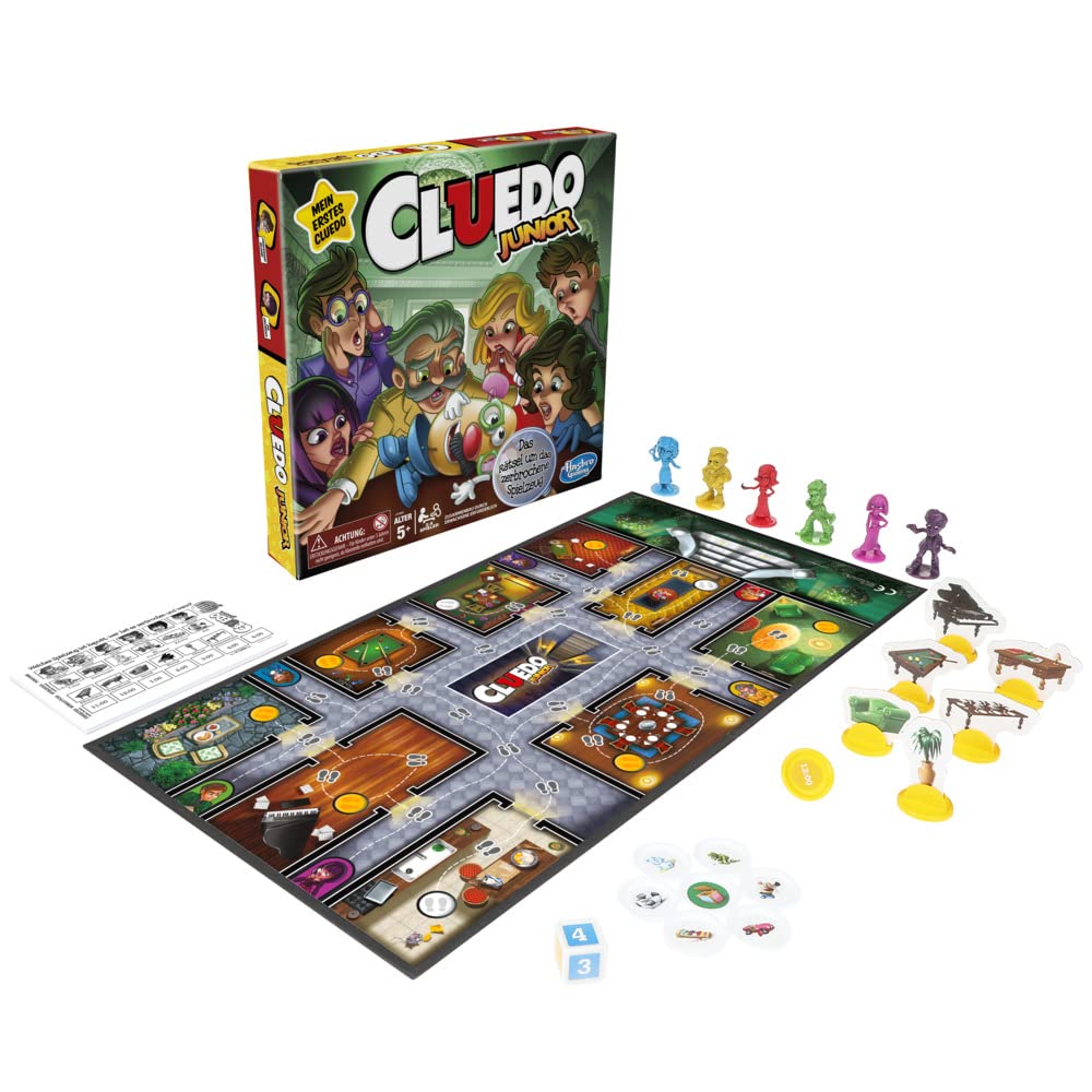 Hasbro Gaming C1293100 Junior Classic Detective Game for Kids Age 5+ | Fun Mystery Solving Board Game for Family Game Night (German Version)