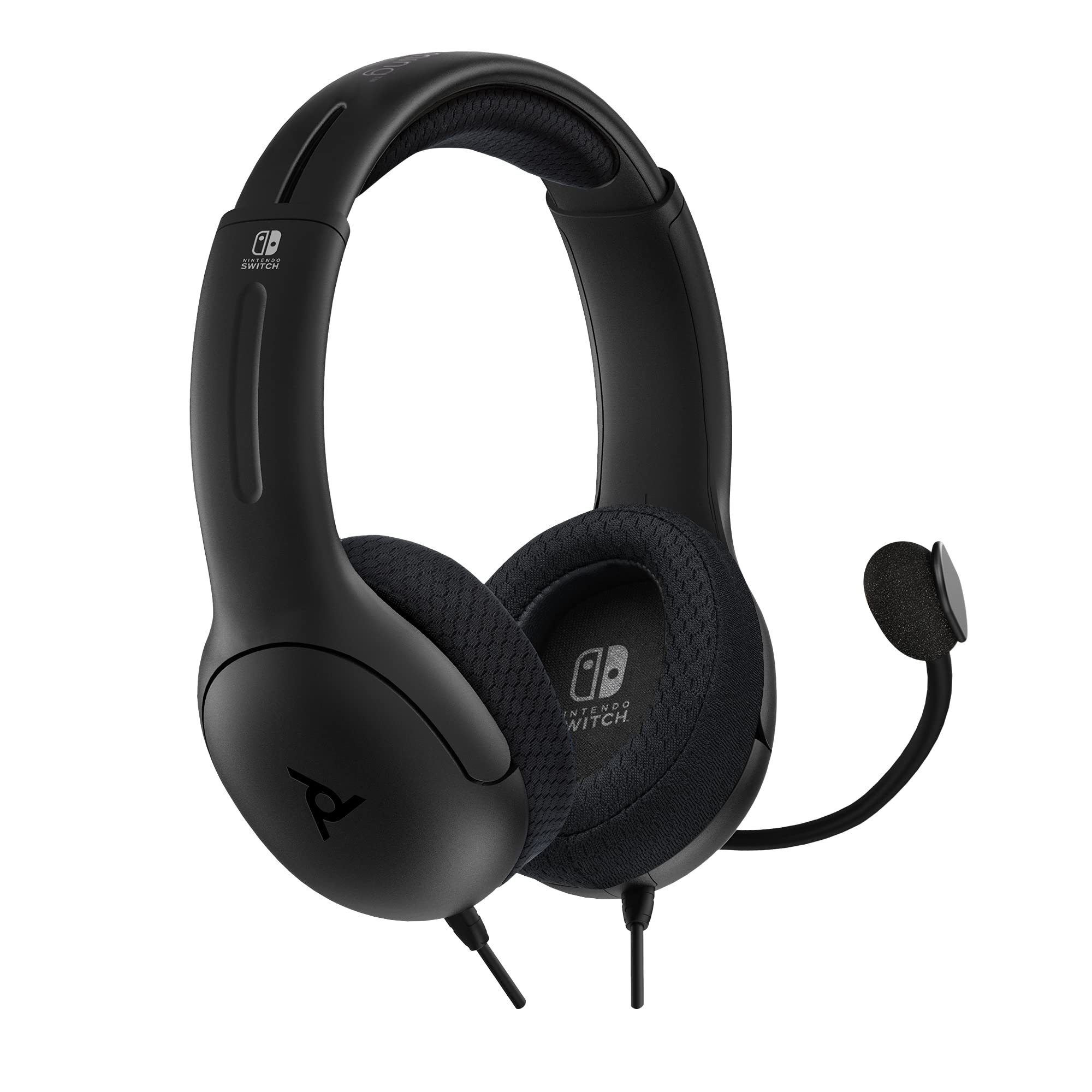 PDP Gaming LVL40 Stereo Headset with Microphone - Compatible with Nintendo Switch, PC, iPad, Mac & Laptops - Noise Cancelling Mic, Lightweight On-Ear Headphones with Soft Cushions & 3.5mm Jack (Black) - Perfect for Gaming, Online Classes & Remote Work