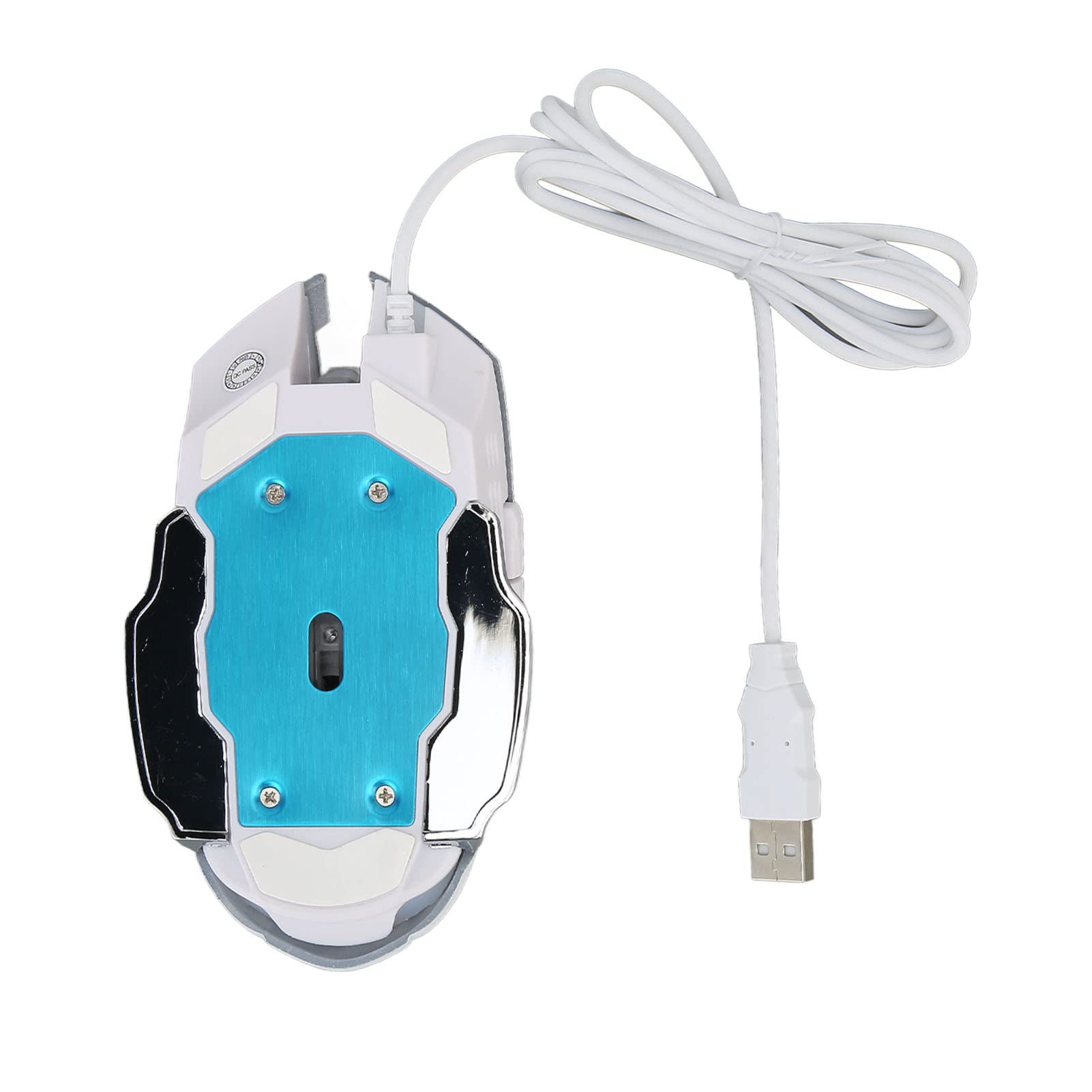 KIMISS RGB Wired Gaming Mouse - 6 Buttons, 4 Adjustable DPI (1200/1600/2400/3600), Ergonomic USB Optical Computer Mouse with White Audible Click - Perfect for PC Gaming, Office Work & Home Use