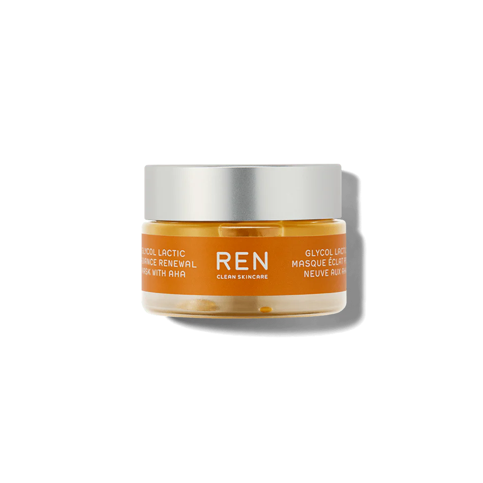 REN Glycol Lactic Radiance Renewal Mask - Exfoliating Facial Mask with AHA for Glowing Skin | Perfect for Night Routine & Anti-Aging Skincare