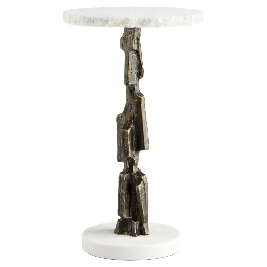 Cyan Design 11442 Amida Side Table - Bronze & White Finish - Modern End Table for Living Room, Bedroom, or Office Decor